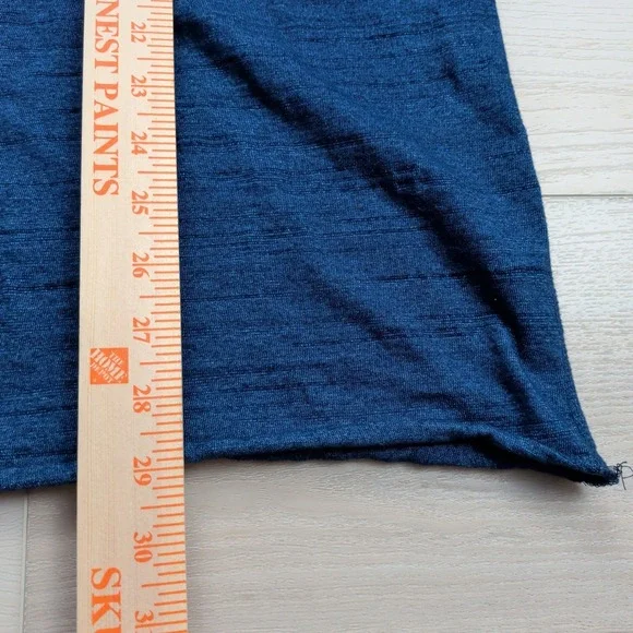 Billy Reid Slub Tuck Henley Shirt Mens XXL Heather Blue Long Sleeve Made in Peru - Picture 7 of 10